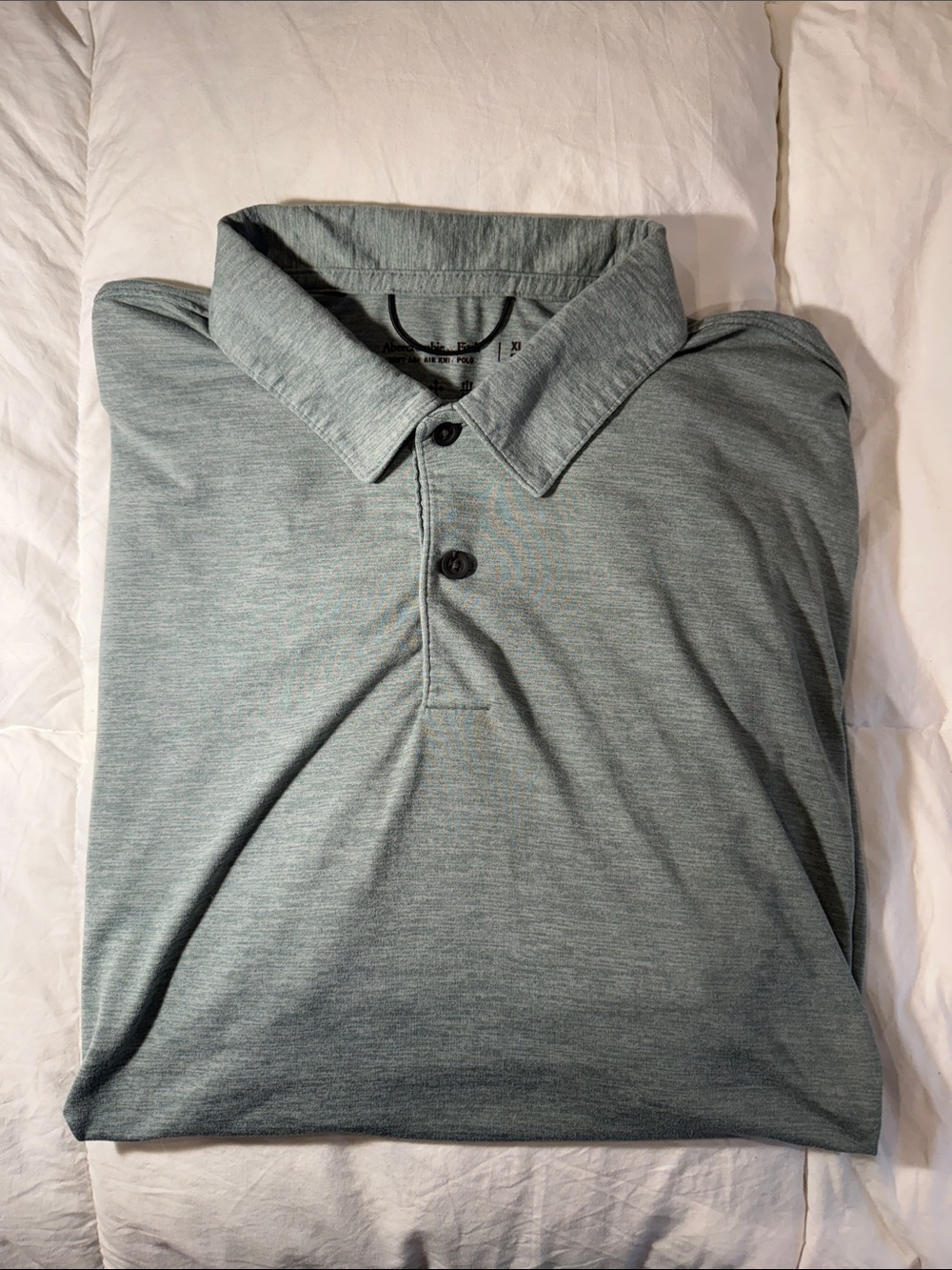 Abercrombie & Fitch Men's Heather Sage Green Polo